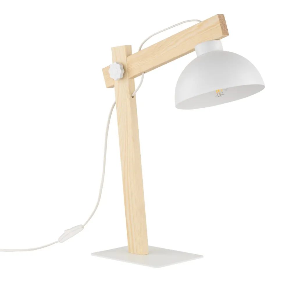 Lampka Nocna OSLO Biały Metalowy Klosz 52cm