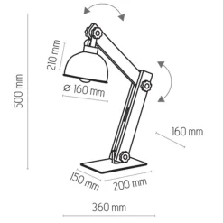 Lampka Nocna OSLO Brązowy Metalowy Klosz 1xE27