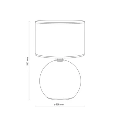 Lampka Nocna PALLA Czarny Abażur 50cm