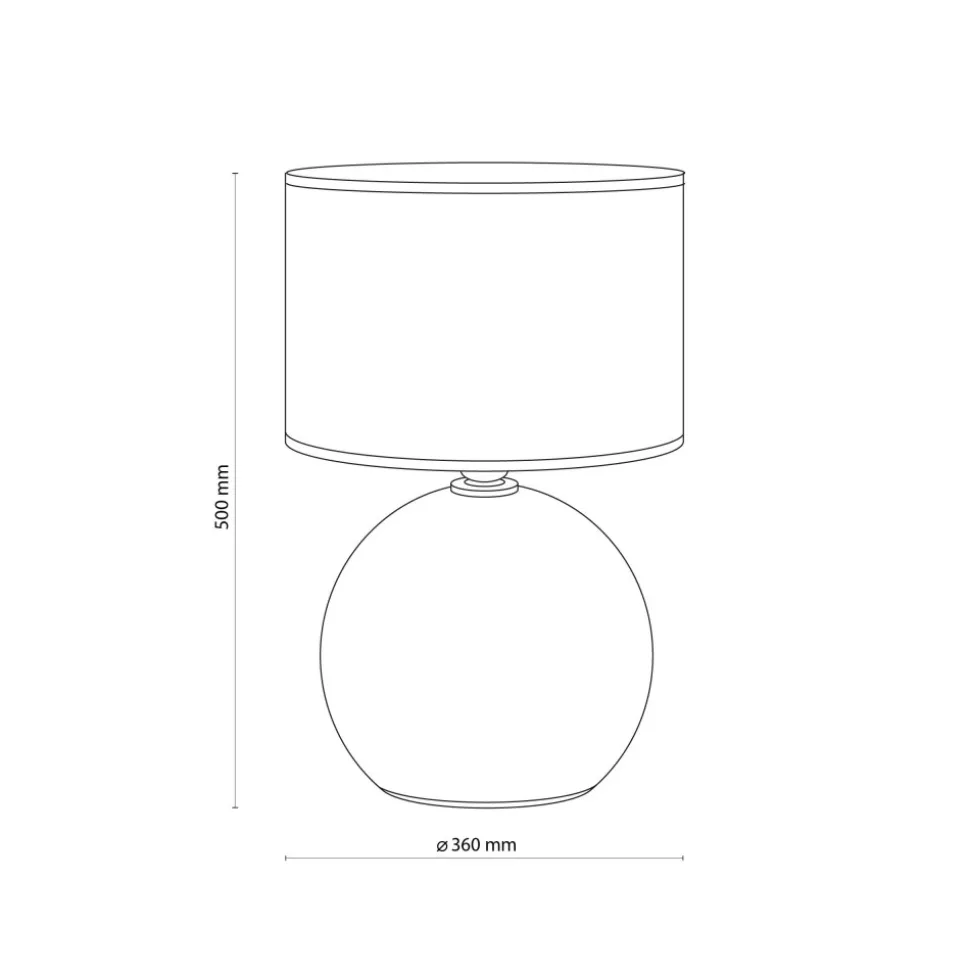Lampka Nocna PALLA Czarny Abażur 50cm