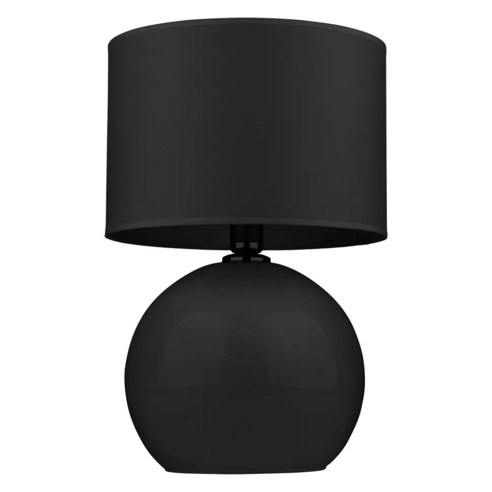 Lampka Nocna PALLA Czarny Abażur 50cm