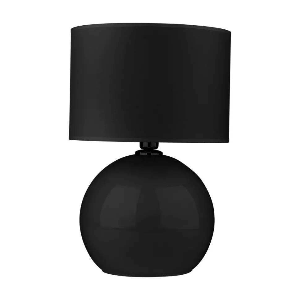 Lampka Nocna PALLA Czarny Abażur 50cm