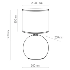 Lampka Nocna PALLA Szary Abażur 36cm