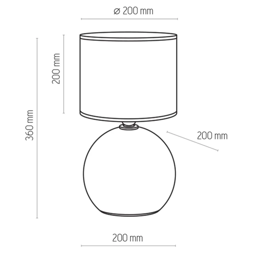 Lampka Nocna PALLA Szary Abażur 36cm