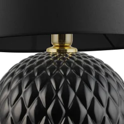 Lampka Nocna SANTANA Czarny Abażur 60 cm