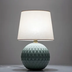 Lampka Nocna SANTANA Miętowy Beżowy Abażur 60cm