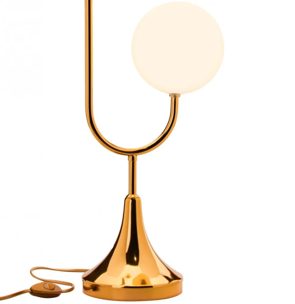 Lampka Nocna SELEN Złoty Biały Szklane Klosze 2xG9 73 cm