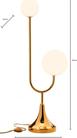 Lampka Nocna SELEN Złoty Biały Szklane Klosze 2xG9 73 cm