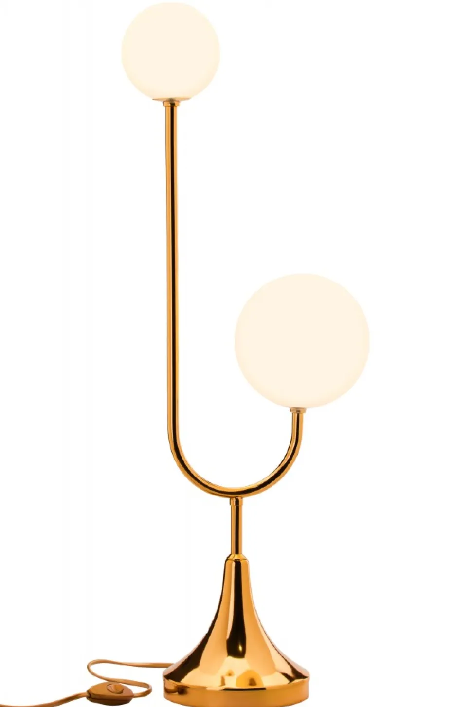 Lampka Nocna SELEN Złoty Biały Szklane Klosze 2xG9 73 cm