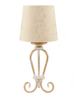 Lampka Nocna SOFIA Złoty Beżowy Abażur 1xE27 45 cm
