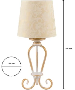 Lampka Nocna SOFIA Złoty Beżowy Abażur 1xE27 45 cm