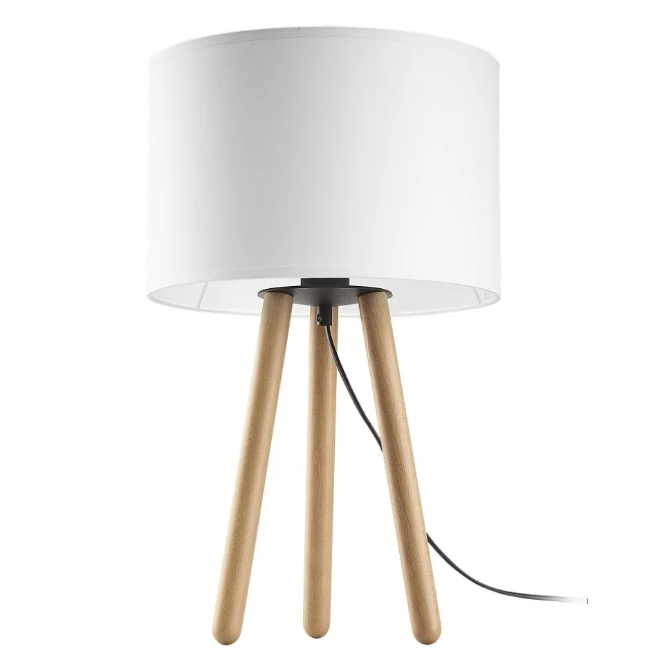 Lampka Nocna TOKYO Brązowy Biały Abażur 52cm