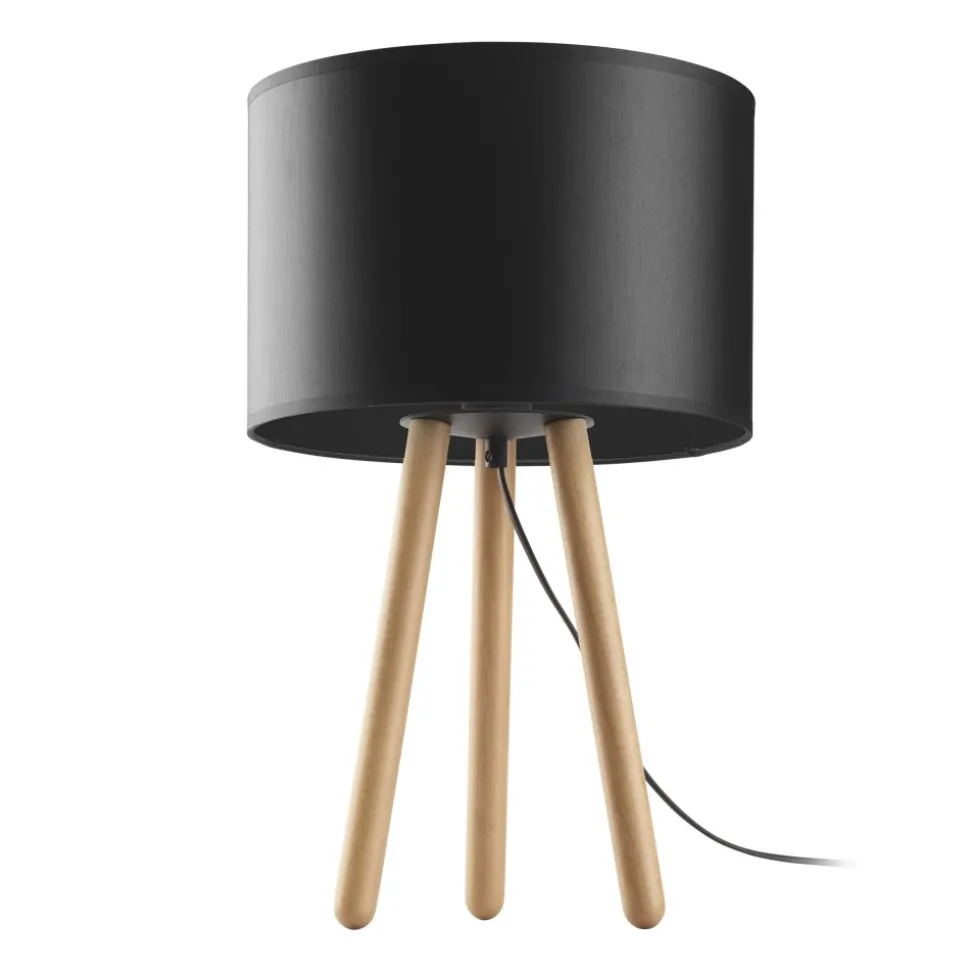 Lampka Nocna TOKYO Czarny Brązowy Abażur 52cm