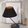 Lampka Nocna VICTORIA Czarny Złoty Abażur 1xE27 50cm