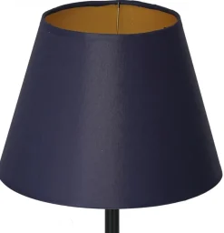 Lampka Stołowa ARDEN Niebieski Złoty Abażur Stożek 1xE27 33cm