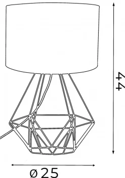 Lampka Stołowa BASKET NEW Czarny Biały Abażur 1xE27 44cm