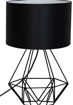 Lampka Stołowa BASKET NEW Czarny Biały Abażur 1xE27 44cm