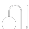 Lampka Stołowa CAMBRIDGE Czarny Złoty Szklany Klosz 1xE14 52cm