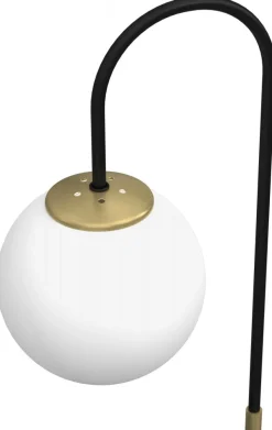 Lampka Stołowa CAMBRIDGE Czarny Złoty Szklany Klosz 1xE14 52cm