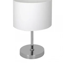 Lampka Stołowa CASINO Biały Srebrny Abażur 1xE27 40cm