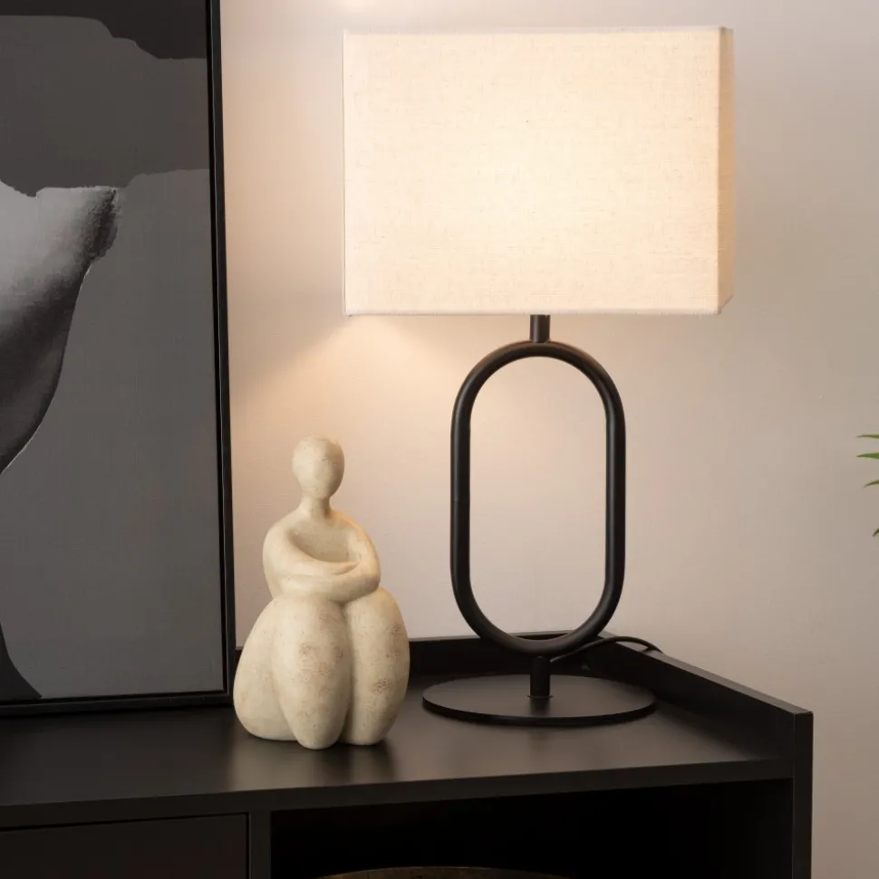 Lampka stołowa czarna Alec 52 cm