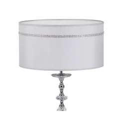 Lampka Stołowa HILTON Srebrny Abażur 1xE27 54 cm