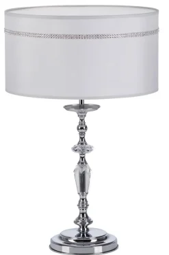 Lampka Stołowa HILTON Srebrny Abażur 1xE27 54 cm