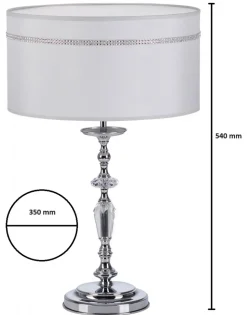 Lampka Stołowa HILTON Srebrny Abażur 1xE27 54 cm