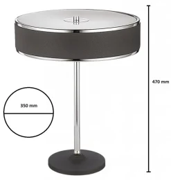 Lampka Stołowa JAZZ Srebrny Czarny 2xE14 47 cm