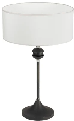Lampka Stołowa KASZMIR Czarny Biały Abażur 1xE27 54 cm