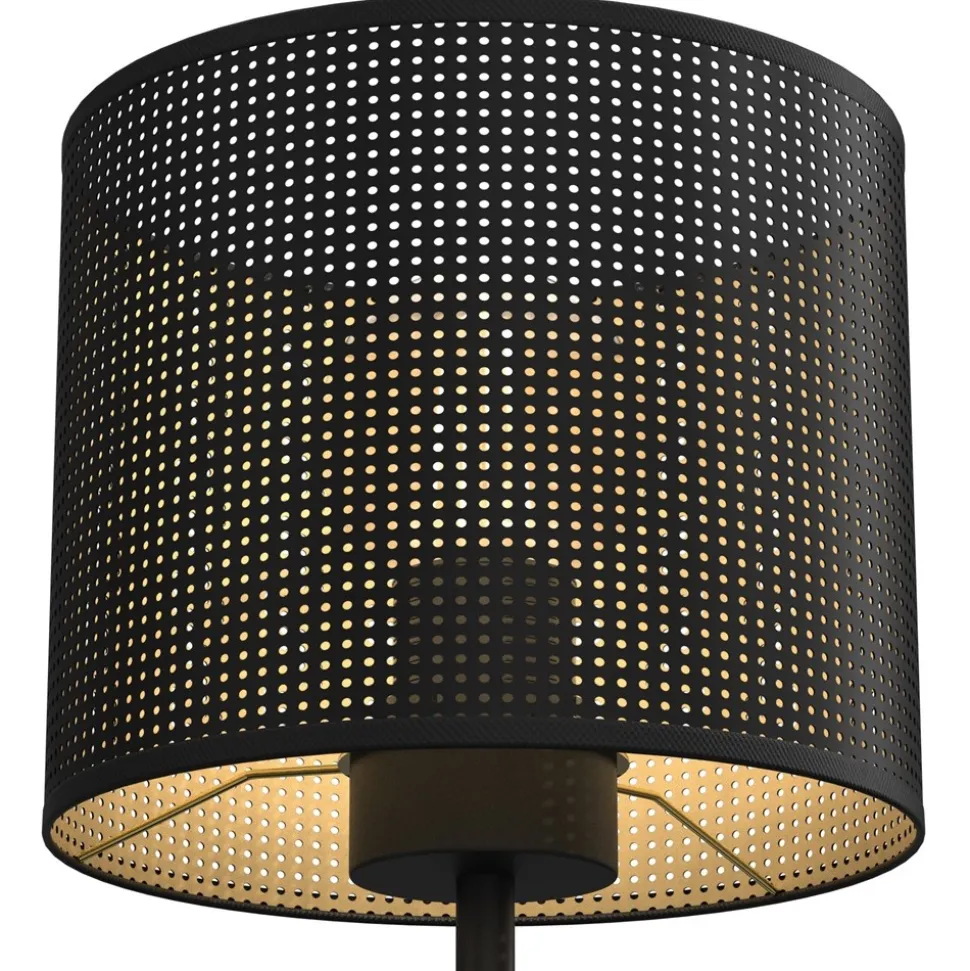 Lampka Stołowa LOFT SHADE Czarny Złoty Klosz z Tworzywa 1xE27 34cm