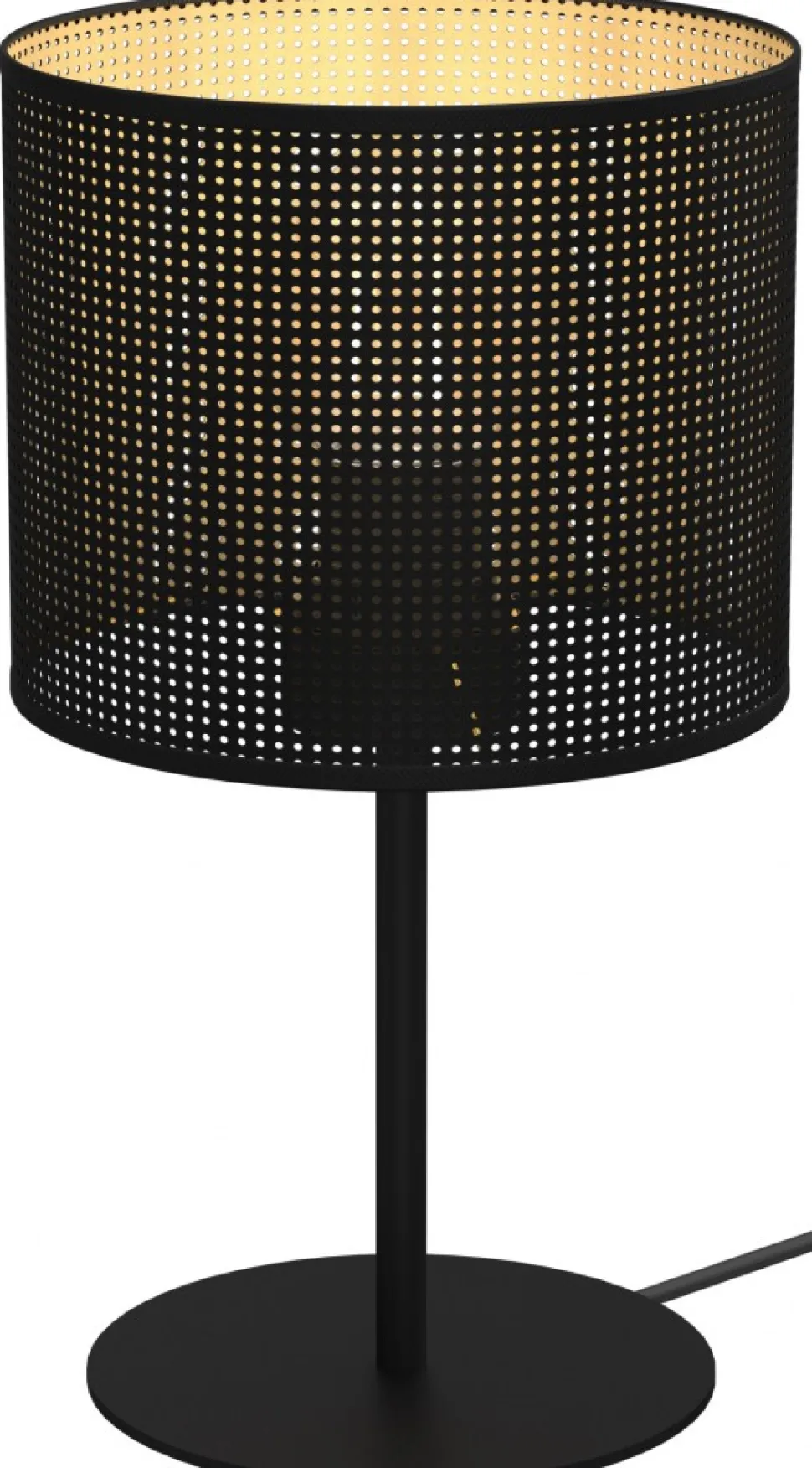 Lampka Stołowa LOFT SHADE Czarny Złoty Klosz z Tworzywa 1xE27 34cm