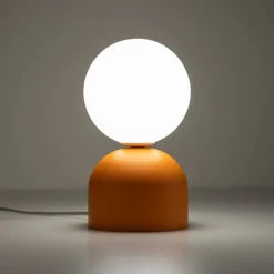 Lampka Stołowa MIKI Pomarańczowy Szklany Klosz 1xG9 21cm