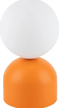 Lampka Stołowa MIKI Pomarańczowy Szklany Klosz 1xG9 21cm