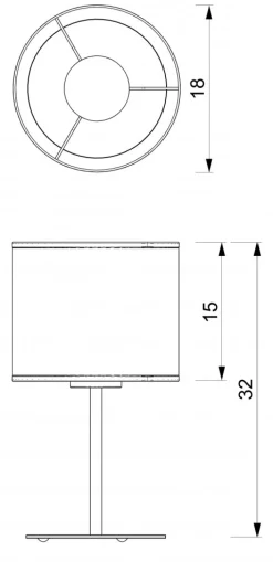 Lampka Stołowa RATTAN Czarny Beżowy Abażur 1xE27 34cm