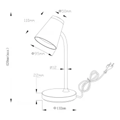 Lampka Biurkowa Chico Czarna 4,5W 4000k * Eko-light