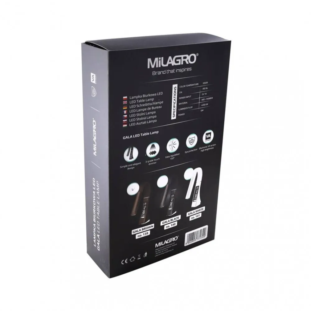 Lampka biurkowa GALA 6W LED czarna * Eko-light New