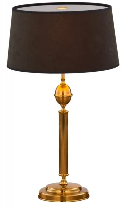 Lampka Nocna BATUMI Złoty Czarny Abażur 1xE27 60 cm * Jupiter
