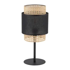 Lampka Nocna BOHO Czarny Beżowy Abażur 45cm * TK Lighting Sale