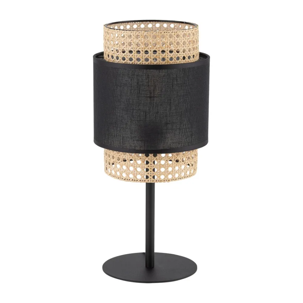 Lampka Nocna BOHO Czarny Beżowy Abażur 45cm * TK Lighting Sale