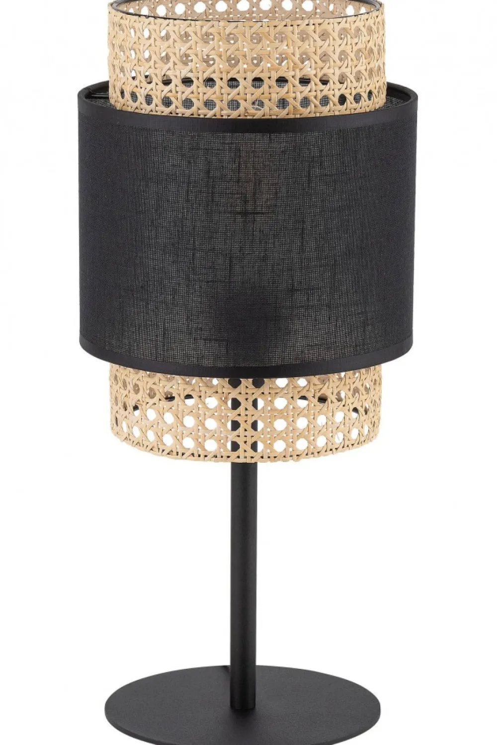 Lampka Nocna BOHO Czarny Beżowy Abażur 45cm * TK Lighting Sale