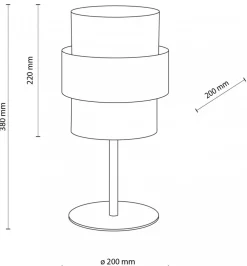 Lampka Nocna CALISTO Czarny Biały Abażur 38cm * TK Lighting