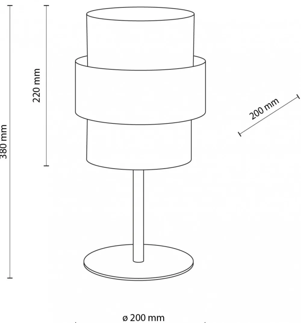 Lampka Nocna CALISTO Czarny Biały Abażur 38cm * TK Lighting