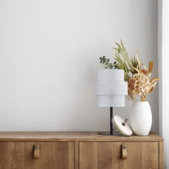 Lampka Nocna CALISTO Czarny Biały Abażur 38cm * TK Lighting