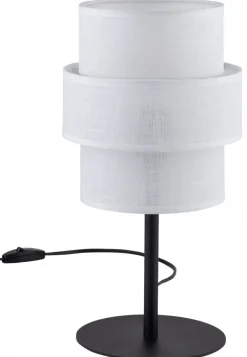 Lampka Nocna CALISTO Czarny Biały Abażur 38cm * TK Lighting