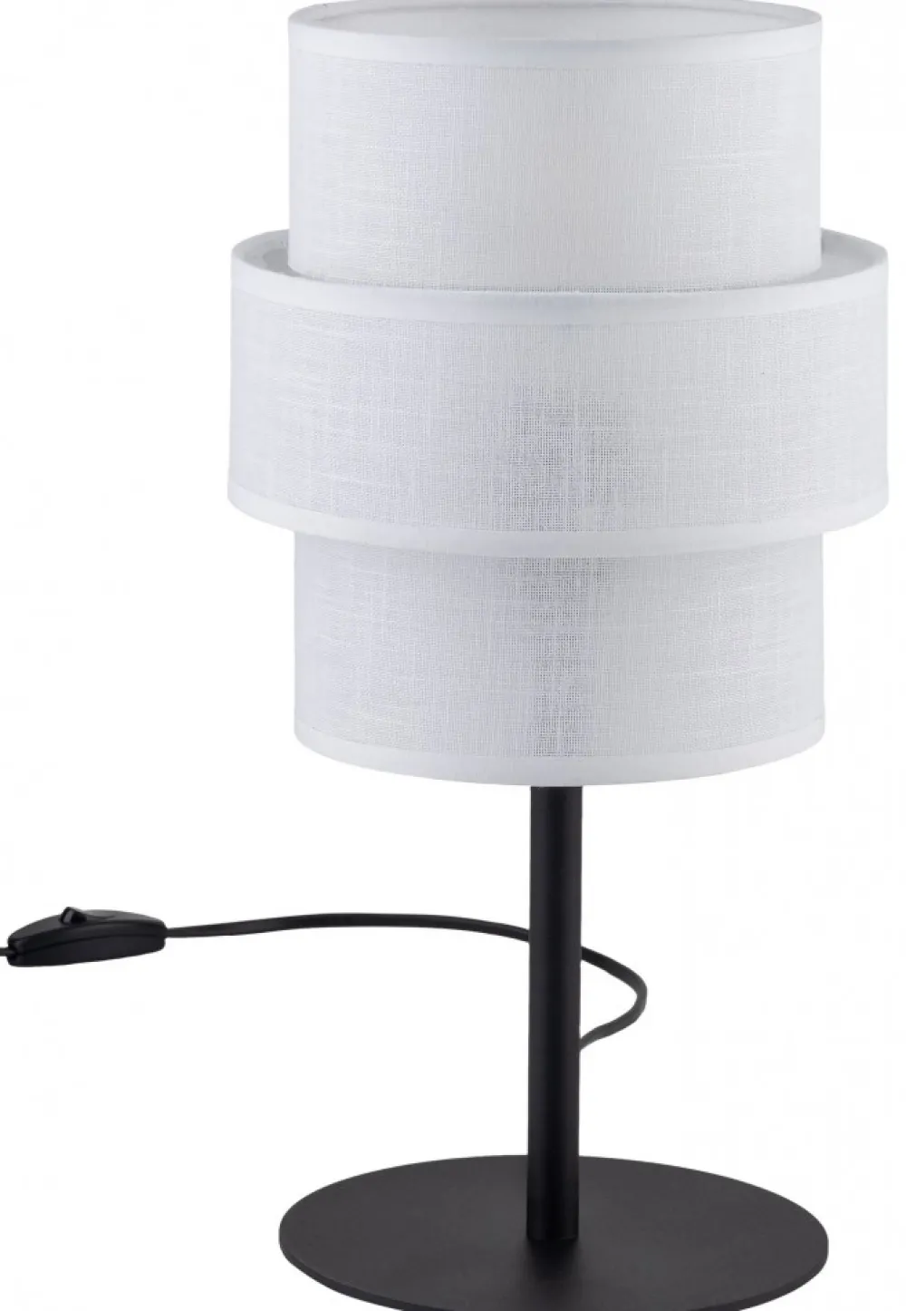 Lampka Nocna CALISTO Czarny Biały Abażur 38cm * TK Lighting