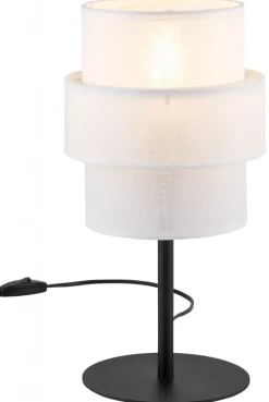 Lampka Nocna CALISTO Czarny Biały Abażur 38cm * TK Lighting