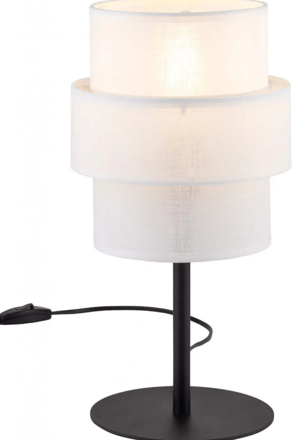 Lampka Nocna CALISTO Czarny Biały Abażur 38cm * TK Lighting