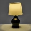 Lampka nocna ceramiczna biało-czarna 26 cm * HowHomely Best