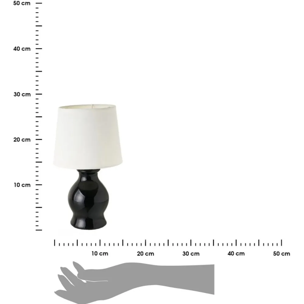 Lampka nocna ceramiczna biało-czarna 26 cm * HowHomely Best